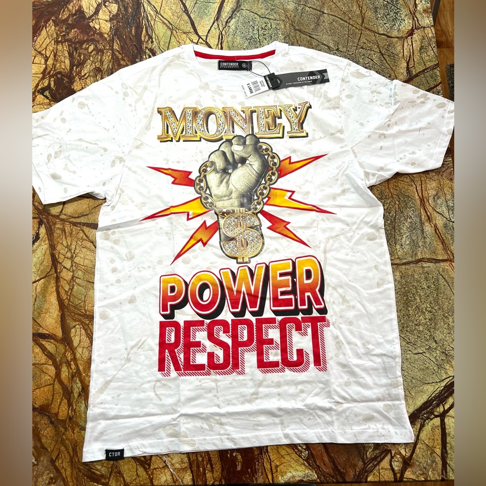 Contender mens tee size XL Money Power Respect